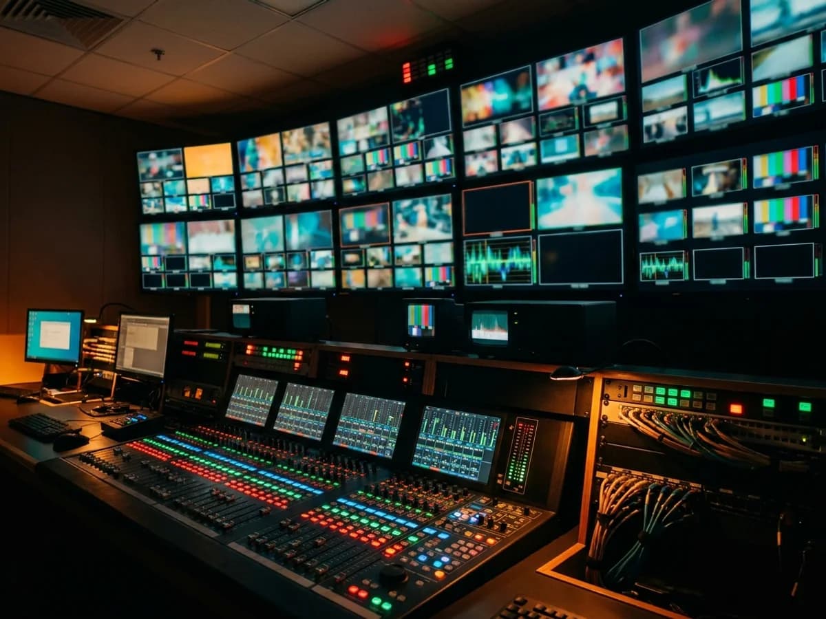 Broadcast-Regie mit Livestream-Monitoren